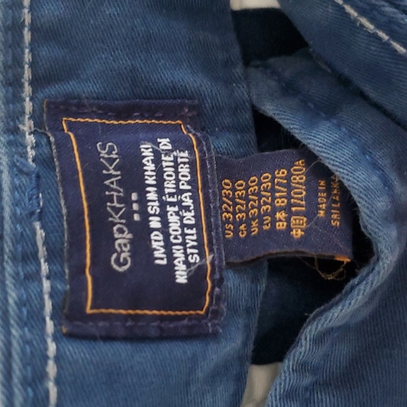 🎉2 for $15🎉 Gap Blue Lived-in Slim Khakis - Picture 4 of 7